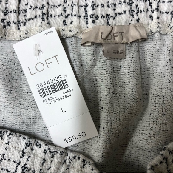 Loft White Black Knit Skirt W Pockets Size L NWT - Picture 4 of 7
